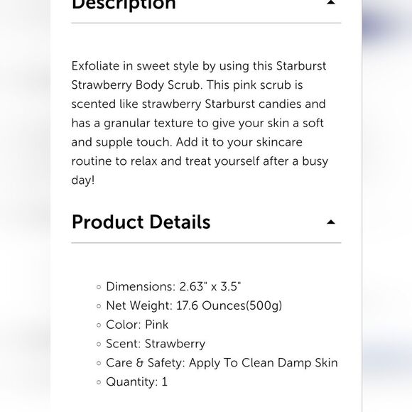 Taste Beauty Starburst Strawberry Body Scrub - Picture 3 of 3